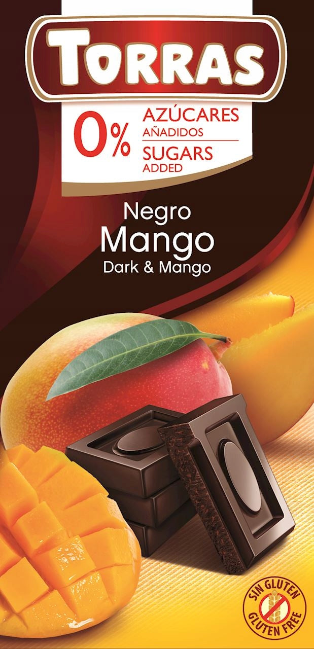 Dark chocolate with mango without sugar 75g - Torras