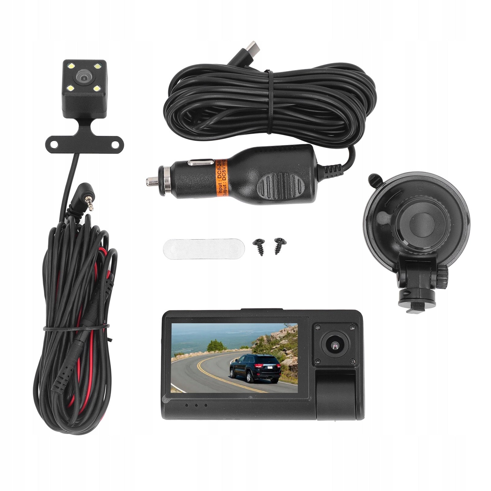 Dashboard Camera for Car with Triple TC Lens