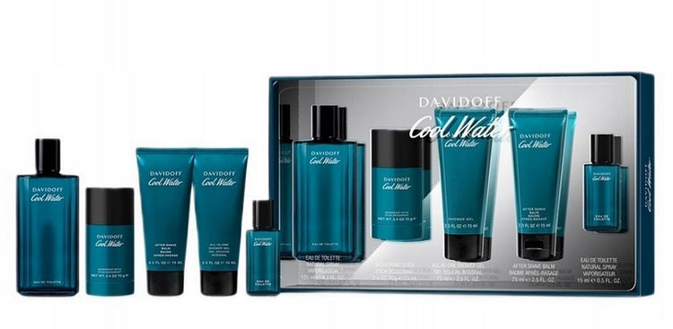 Davidoff Cool Water EDT 125ml + EDT 15ml + Gel 75ml + Balm 75ml + Deo 75ml Packaging status original