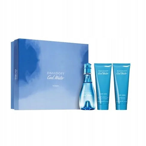 Davidoff Cool Water Woman eau de toilette EDT 100ml + Gel 75ml +Balsam 75ml Packaging status original