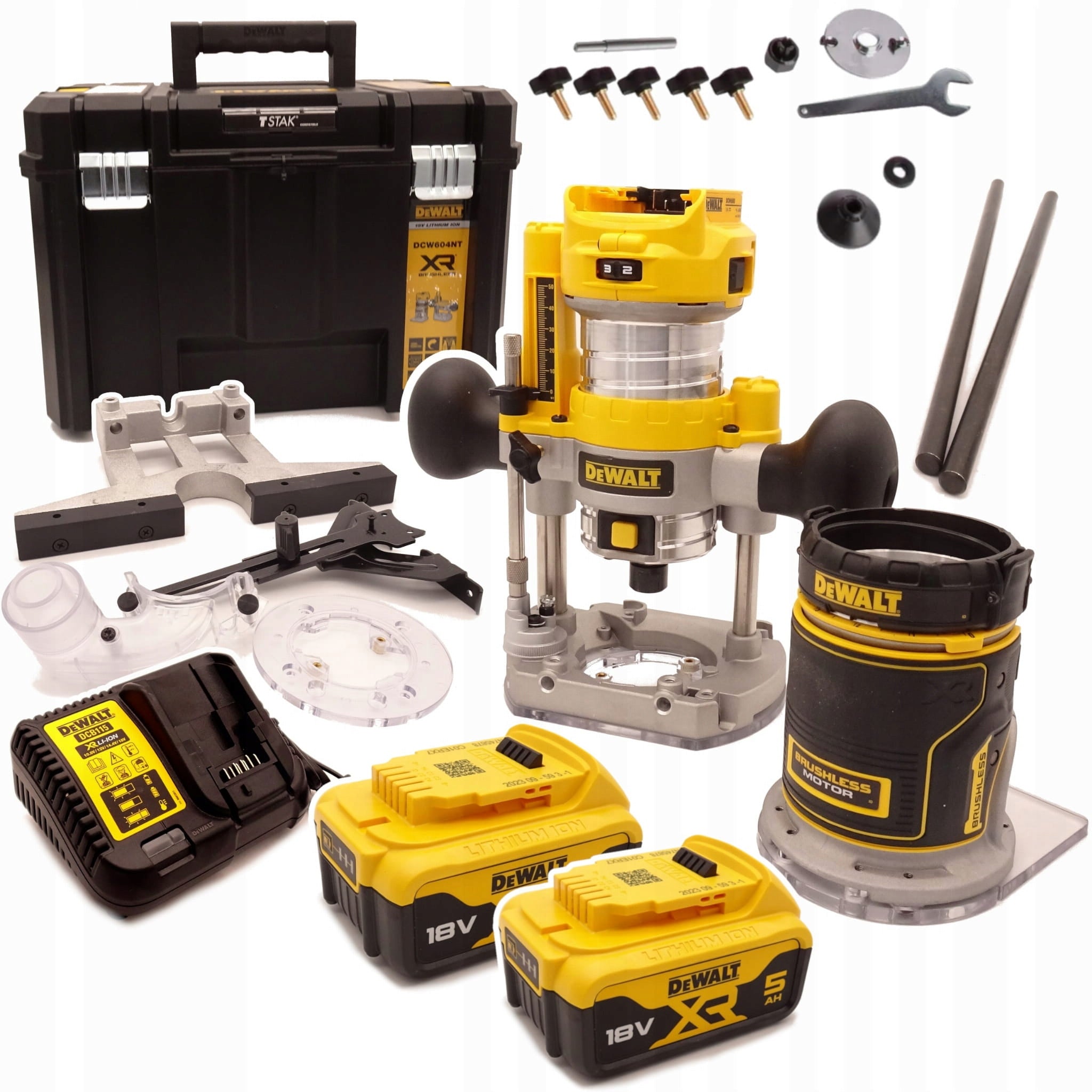 DeWalt DCW604P2 Spindle Milling Machine 8mm 6,35mm 1/4"Set 2x5Ah