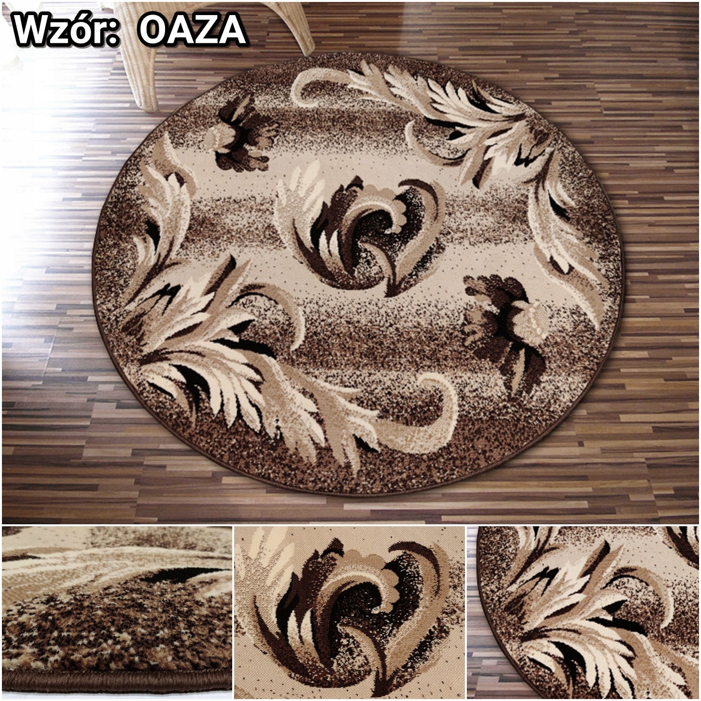 Decent Woven Belgian Carpets Alfa Idea round 160x160 cm CIRCLE Color multicolor