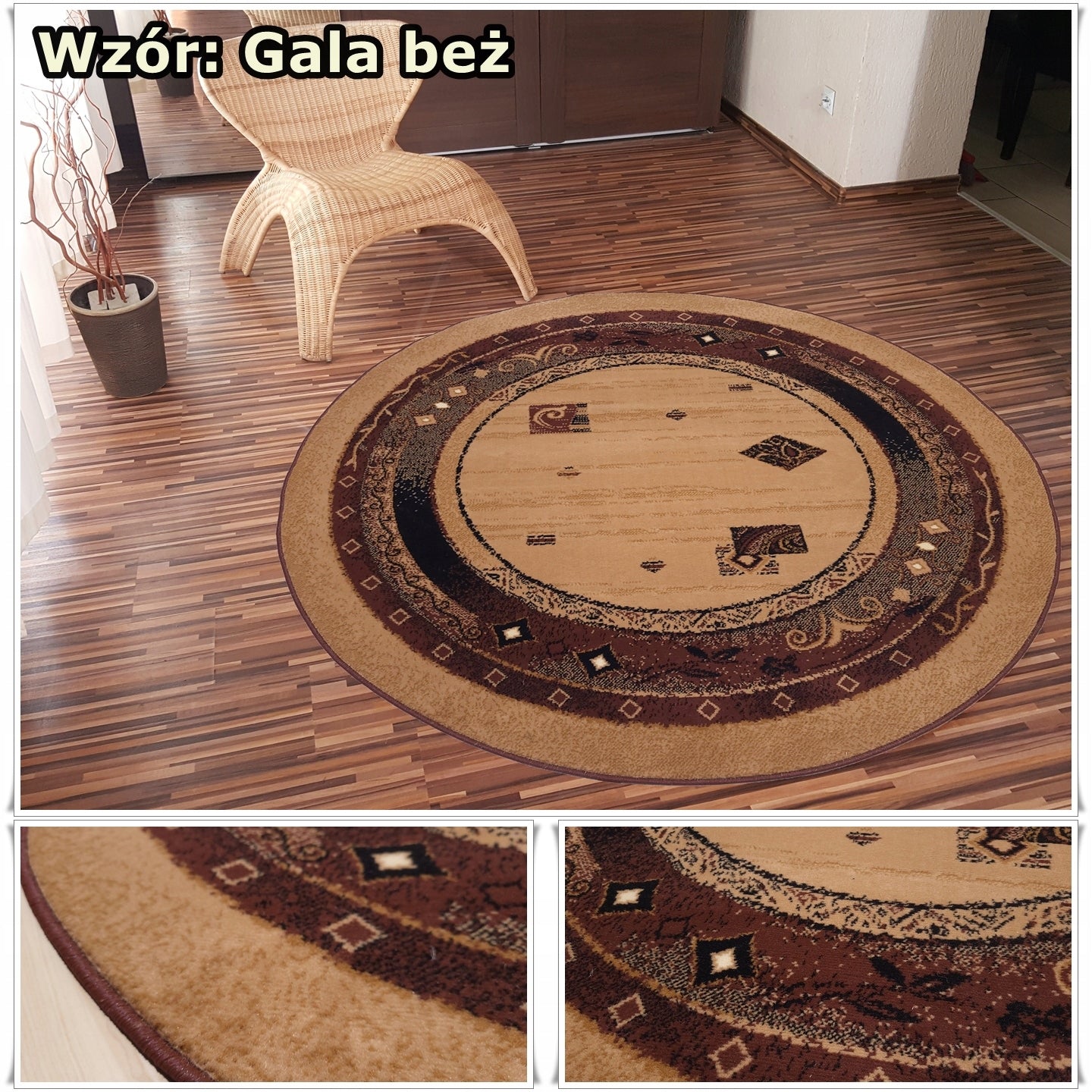 Decent Woven Belgian Carpets Alfa Idea round 160x160 cm CIRCLE Kind with short hair