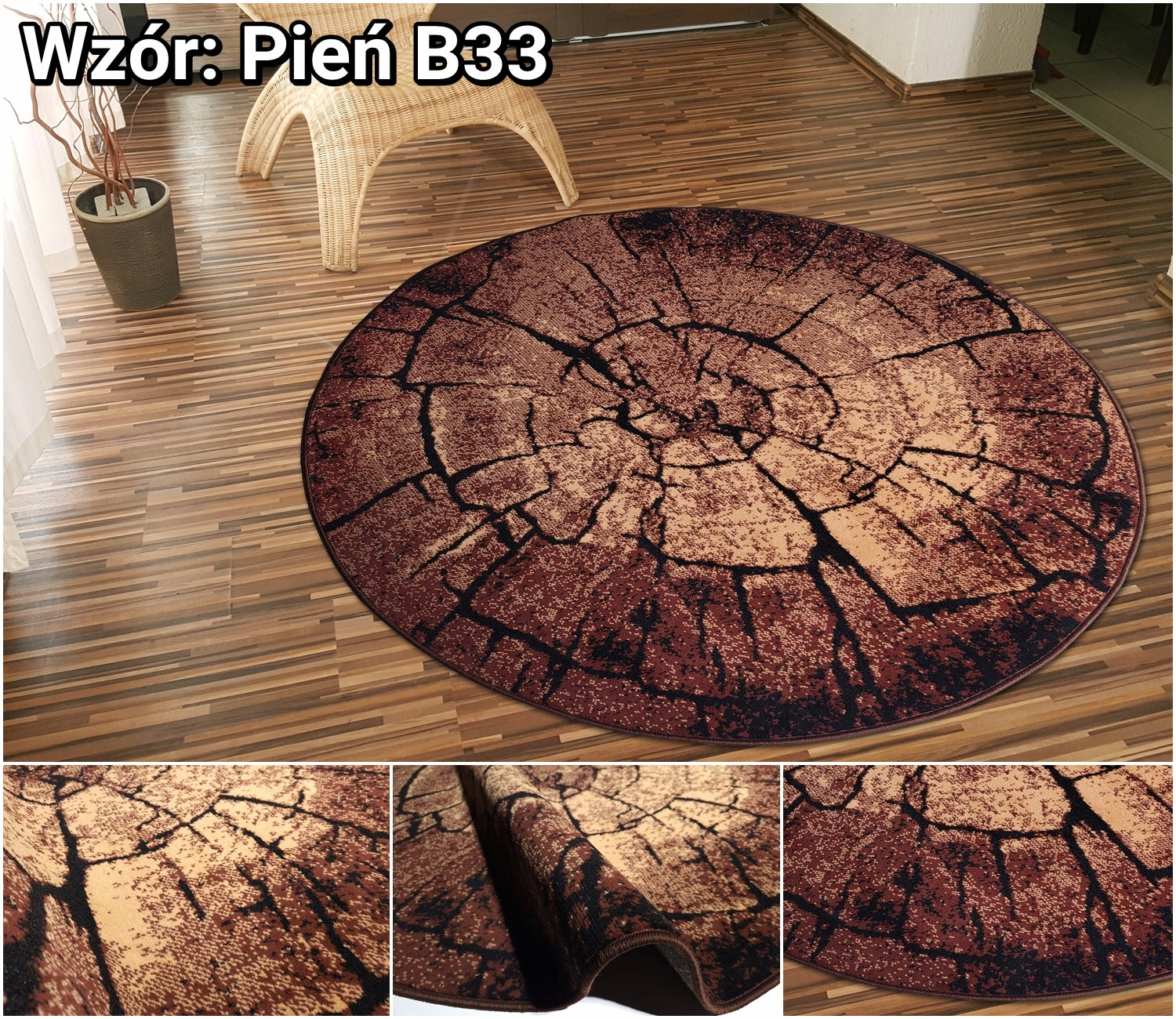 Decent Woven Belgian Carpets Alfa Idea round 160x160 cm CIRCLE Product width 160 cm
