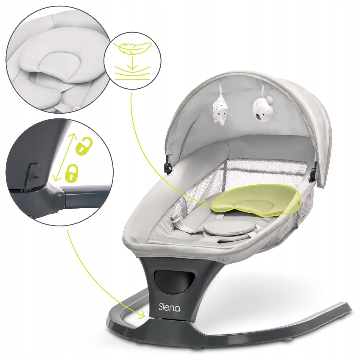 Deckchair Electric Rocker For Bluetooth Remote Control Lorelli Siena LIGHT GREY Manufacturer code 10090110001