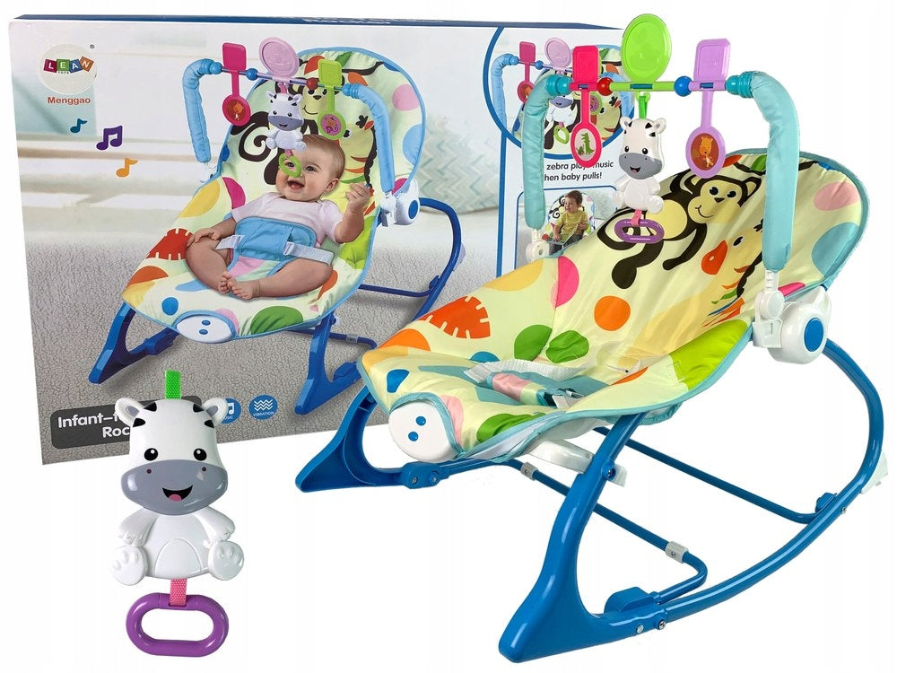 Deckchair Rocker Baby Seat Blue Safari Sounds Vibration Packaging status original