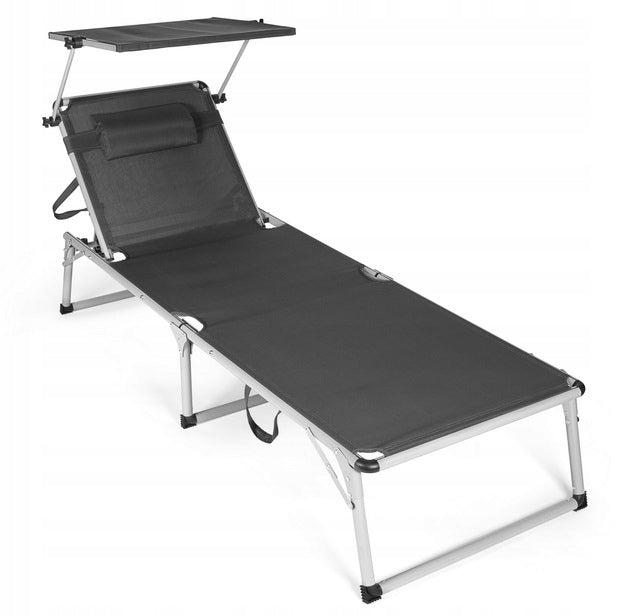 Deckchair aluminium grey Park Alley Delux 193 x 60 cm