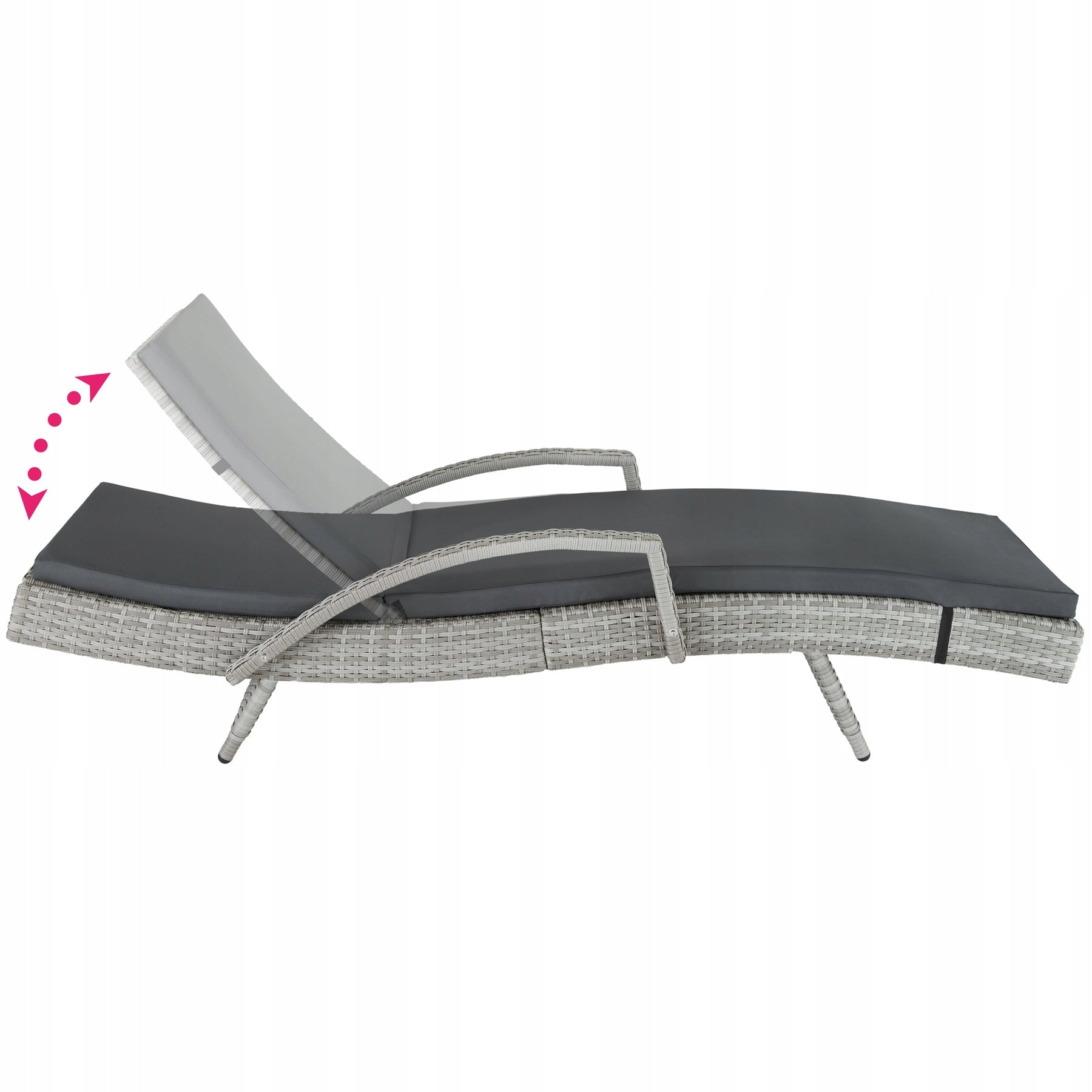 Deckchair with aluminium and rattan Océane Color gray