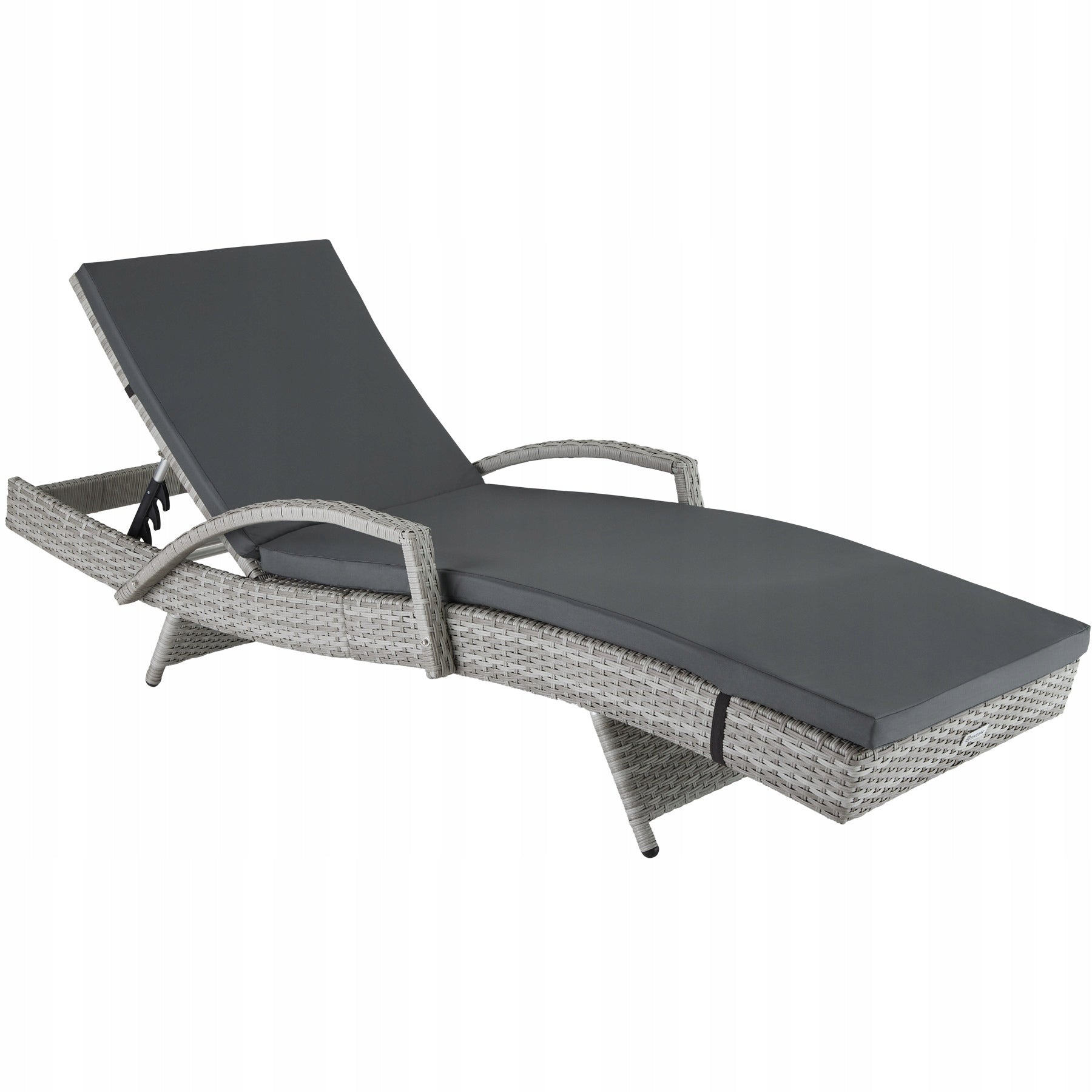 Deckchair with aluminium and rattan Océane