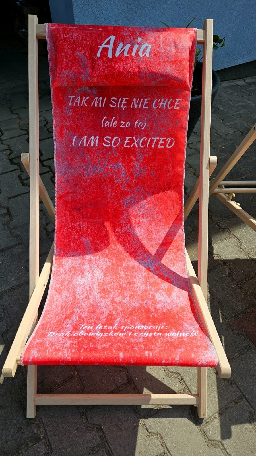 Deckchair with graphics - personalized product for events Color beige