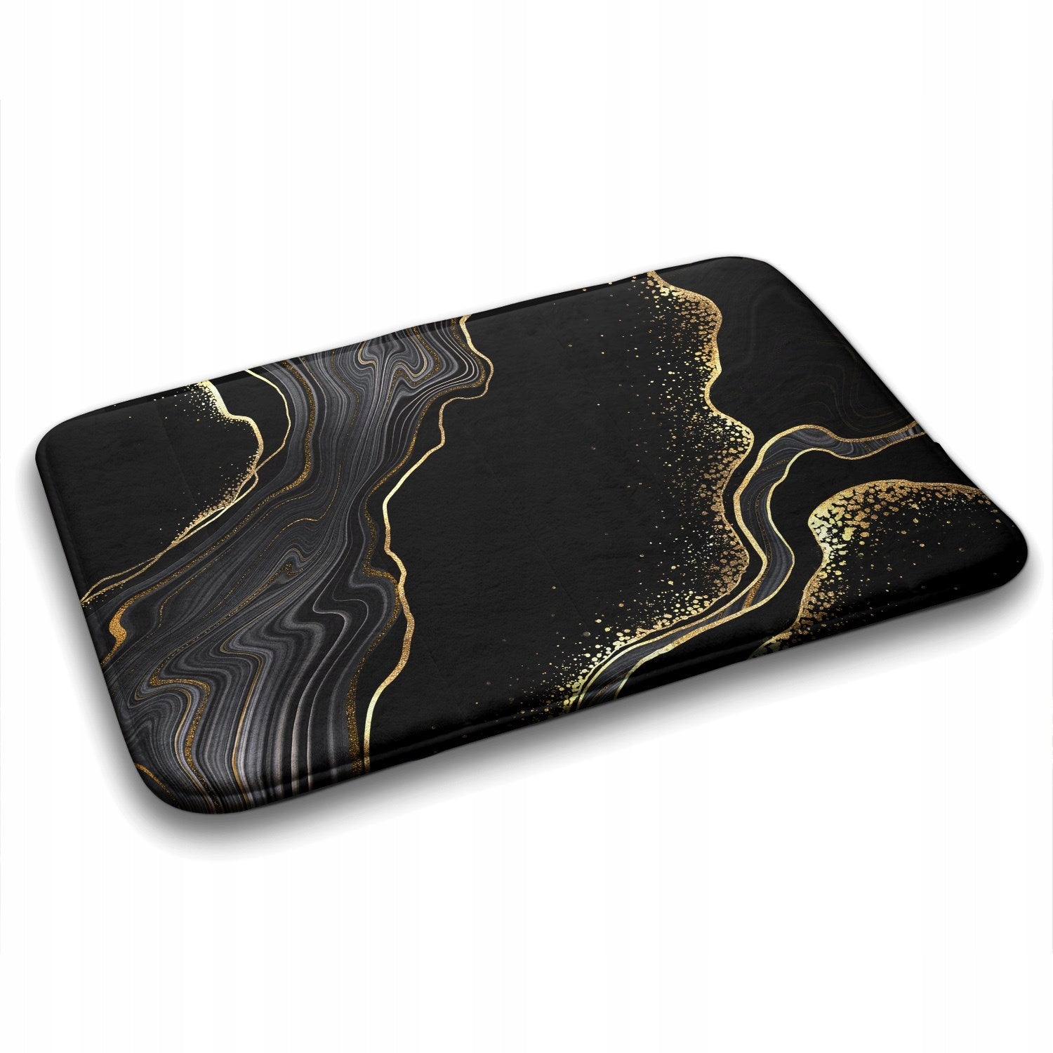 Decorative Bathroom Rug 75x45 Black Marble