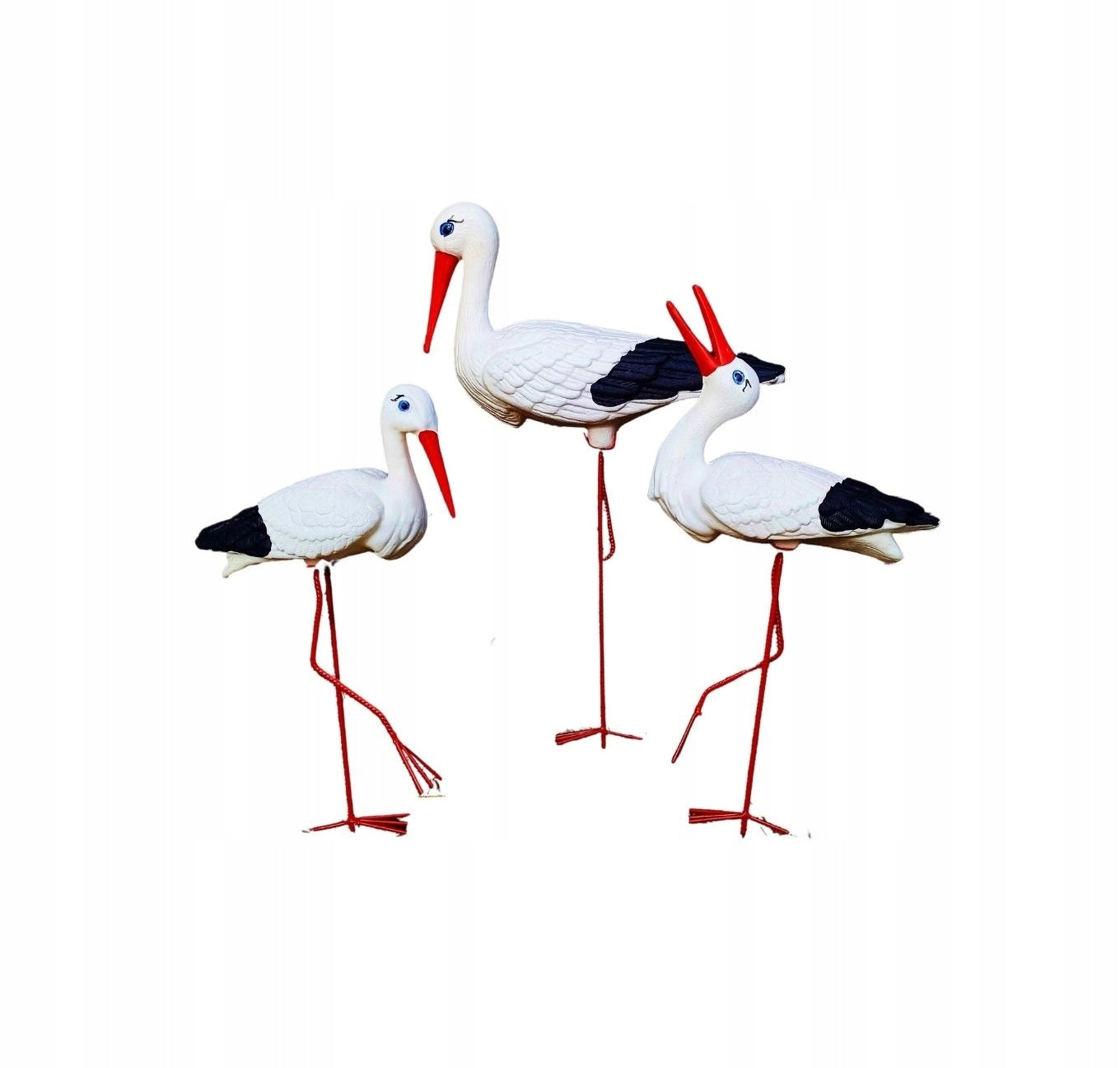 Decorative Garden Figure - 3 STORK FAMILY