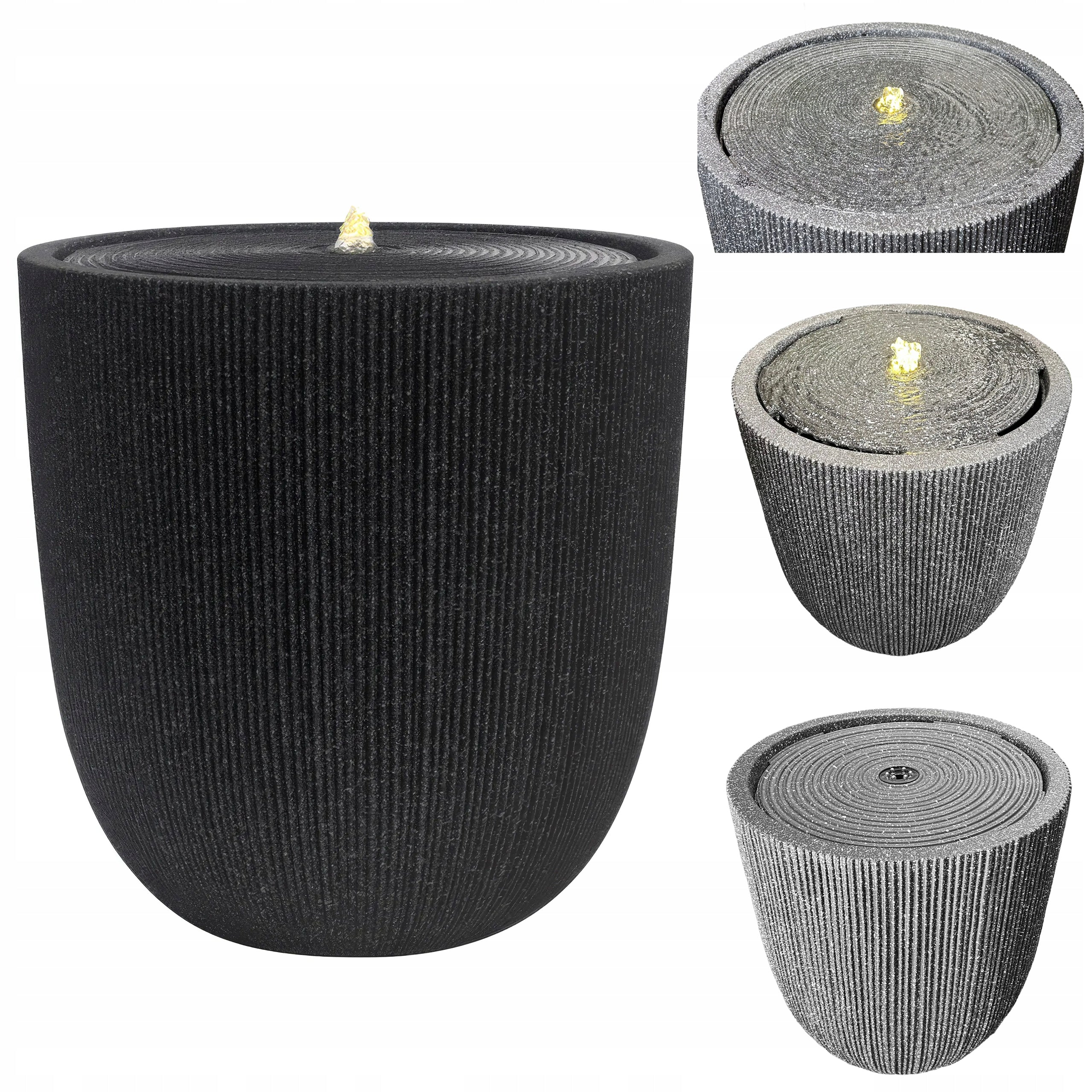 Decorative Garden Fountain with Pump SOLENA LED 31x31,5 cm for Garden