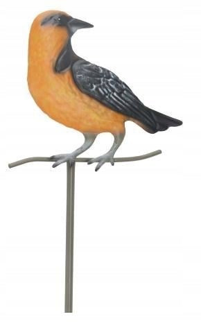 Decorative garden peak with metal bird figurine - 45 cm