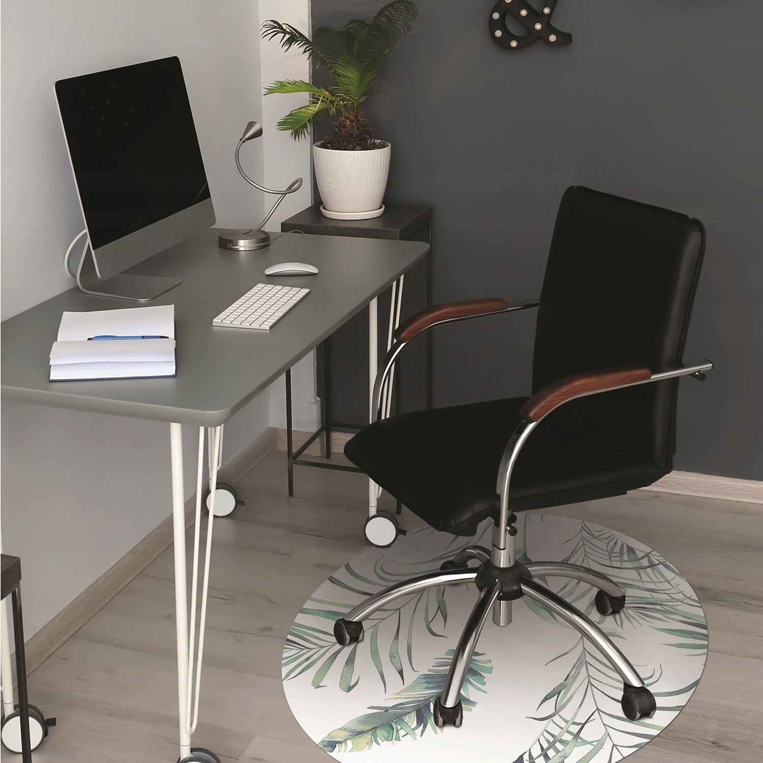 Decorative round decorative placemat Leaves like feathers For floor