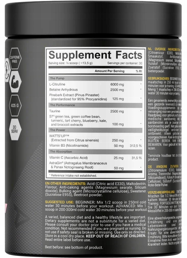 Dedicated Nutrition UNSTOPPABLE PUMP - 405 g Tropical Expiration date at least 3 months from the date of purchase