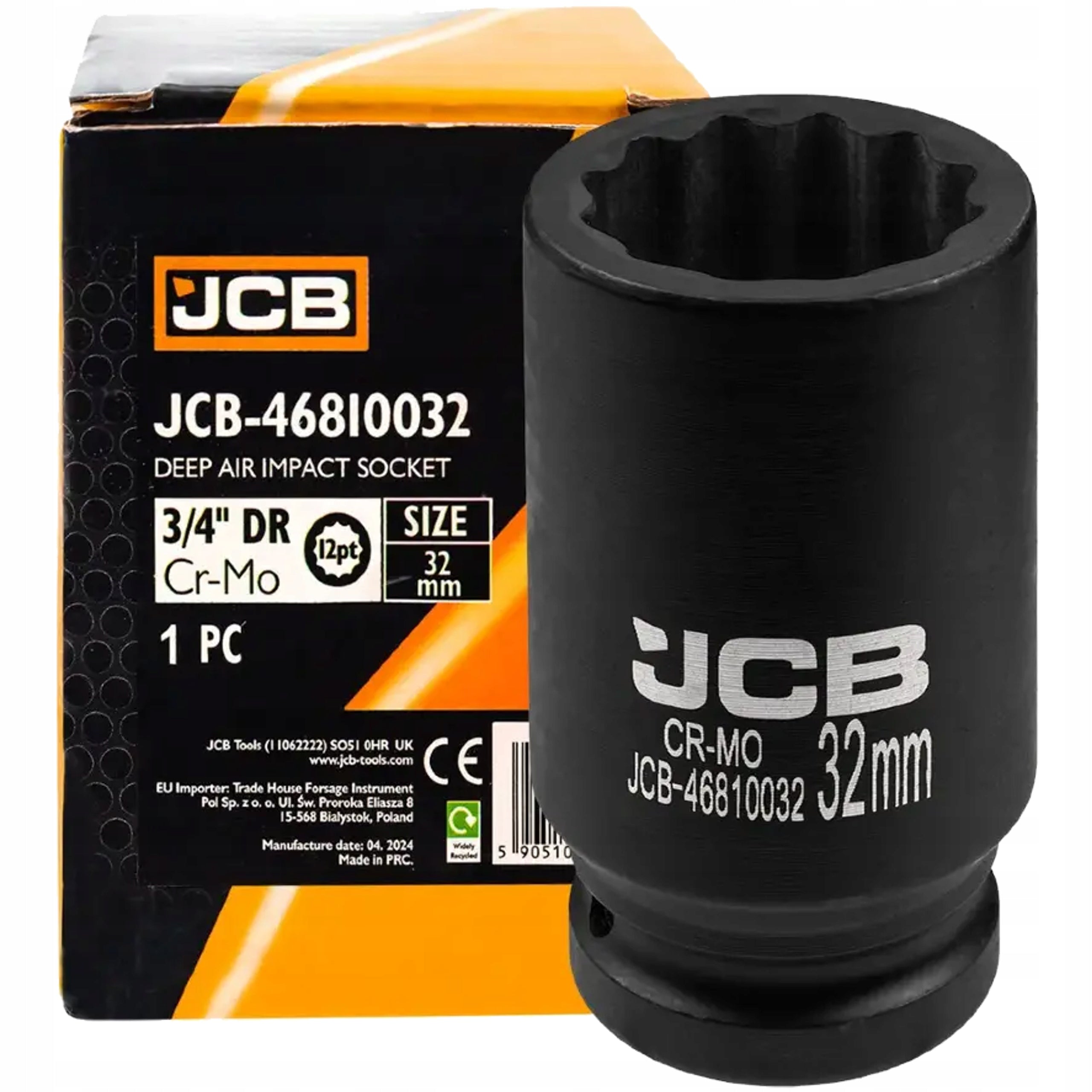 Deep Impact Cap 3/4" Cr-Mo 12-Angle 32 mm JCB Brand JCB