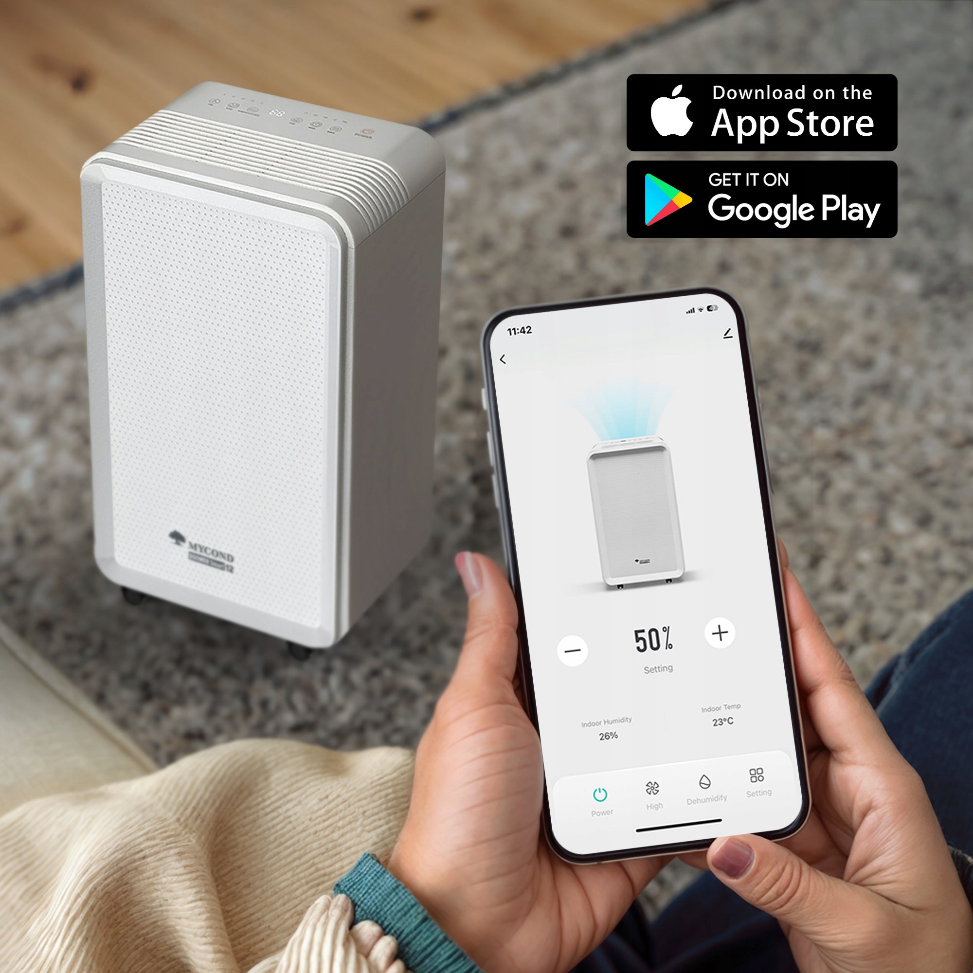 Dehumidifier MYCOND Roomer Smart 12l/24h +Laundry drying + Wi-Fi Model Roomer Smart 12