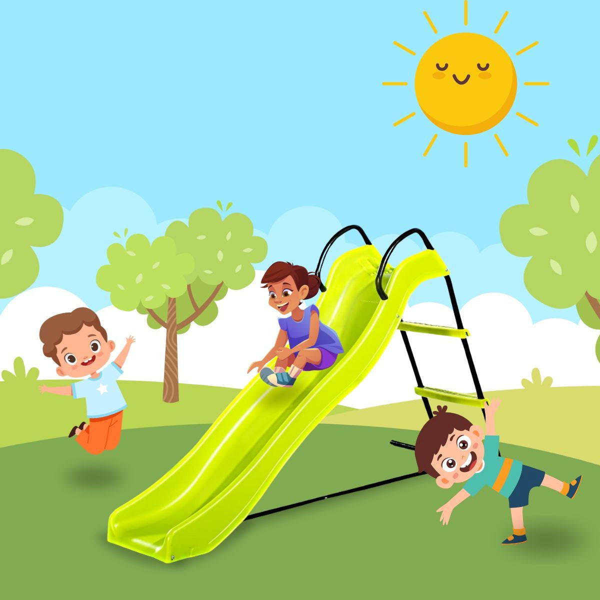 Deluxe Garden Slide with Metal Frame – Plastic Slide EAN (GTIN) 5905873312630