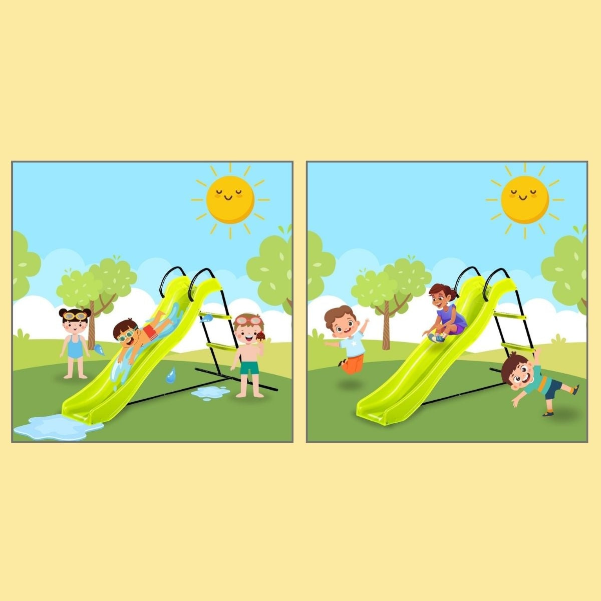 Deluxe Garden Slide with Metal Frame – Plastic Slide Kid's age 3+ years