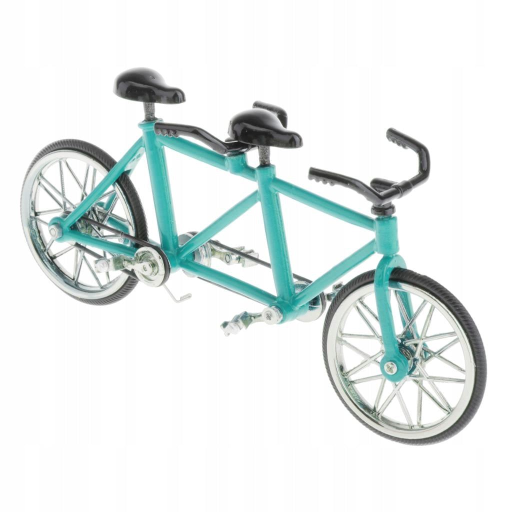 Deluxe Tandem Bicycle Model Bike Miniature For Children Home Blue Brand no brand