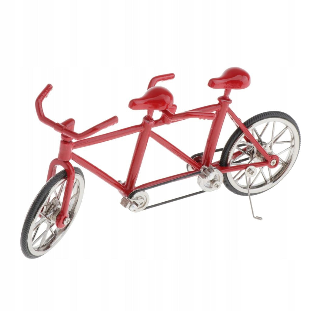 Deluxe Tandem Bicycle Model Bike Miniature For Children Home Full Red