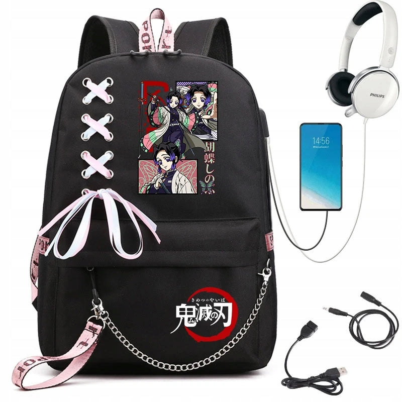 Demon Slayer Anime Print Backpack Casual School Bookbag Lig Manufacturer code 78412