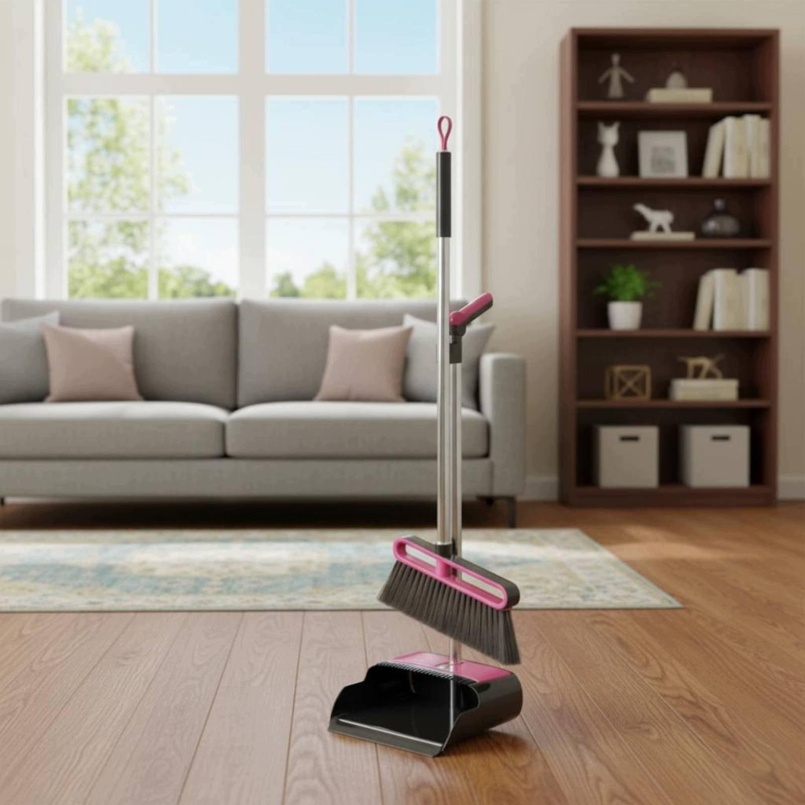 Dense Bristles Hair Resistant Broom Set Easy to Clean Floor Packaging status original
