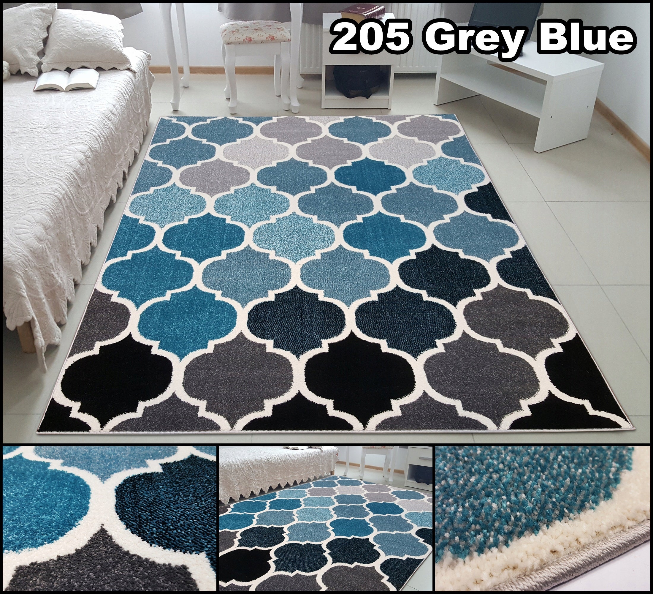 Densely Woven Turkish Carpet Sumatra Fries 160x220 Clover - Various Designs HQ Product width 160 cm