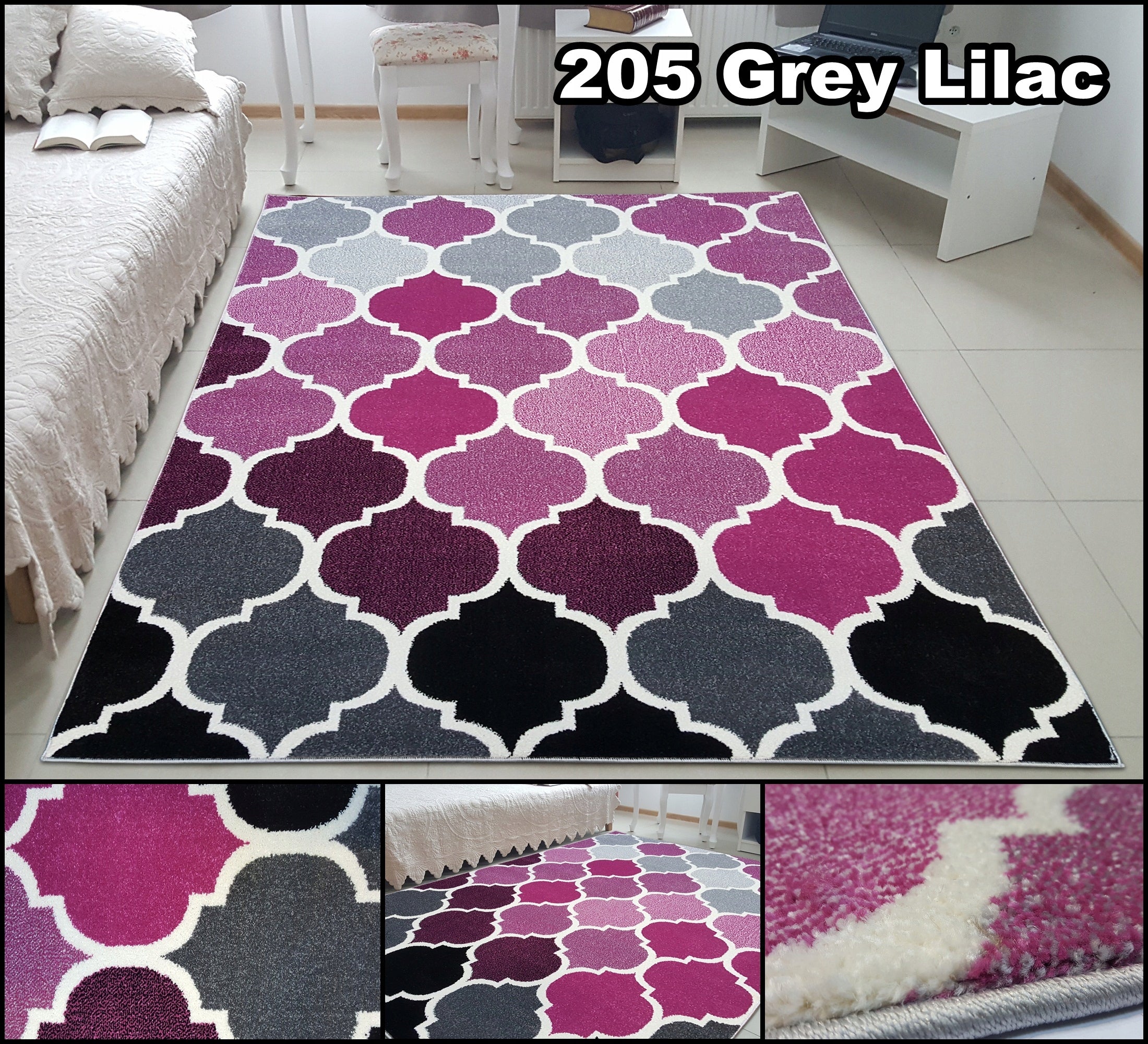 Densely Woven Turkish Carpet Sumatra Fries 160x220 Clover - Various Designs HQ Thickness 13 mm