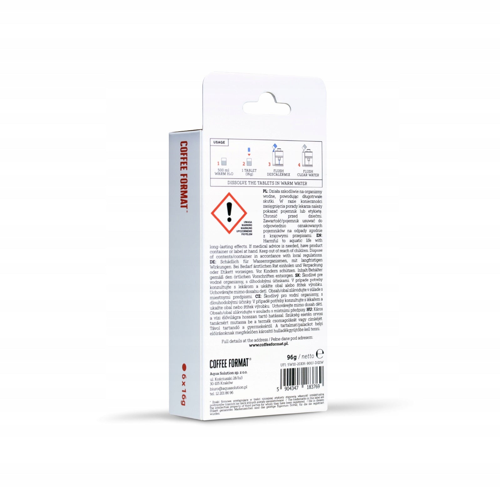 Descaler tablets for coffee machines DESCALER TAB+ 6x16g Brand Coffee Format