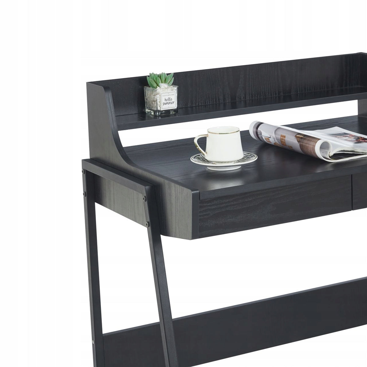 Desk Black with Drawers LOFT Dressing Table Console With SHELF Extension Brand Furnitex