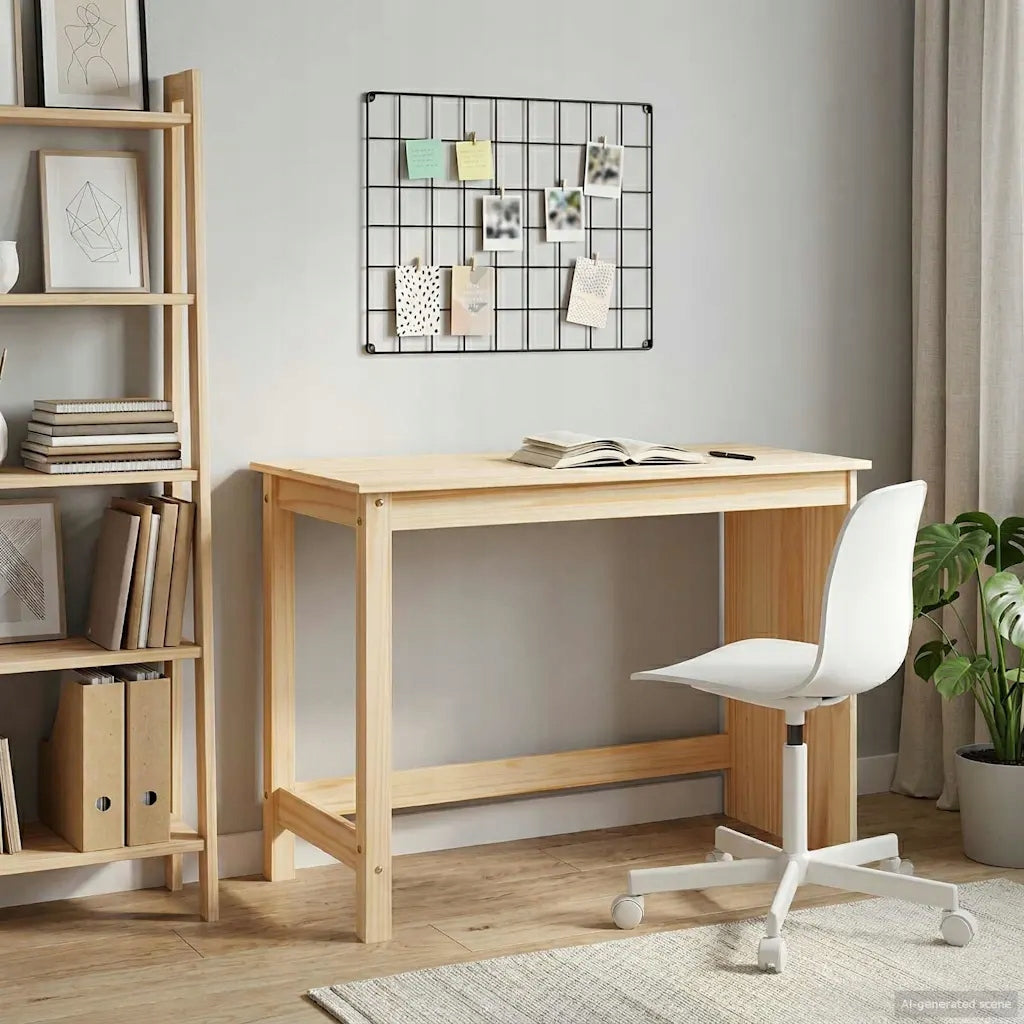 Desk Brown 112 x 50 x 75 cm Solid pine wood Brand VidaXL