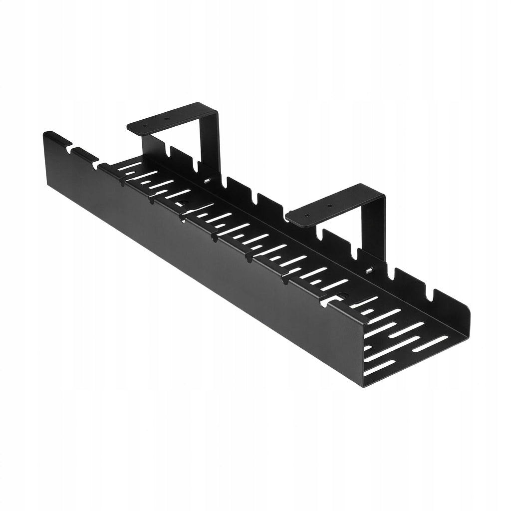 Desk Cable Organizer Basket Shelf Holder Metal Black Maskers