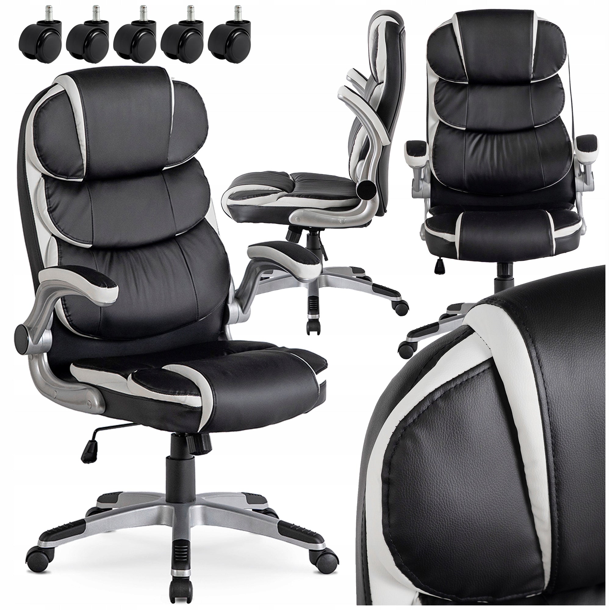 Desk Chair Black Rotating Ergonomic Office Chair LIVERPOOL