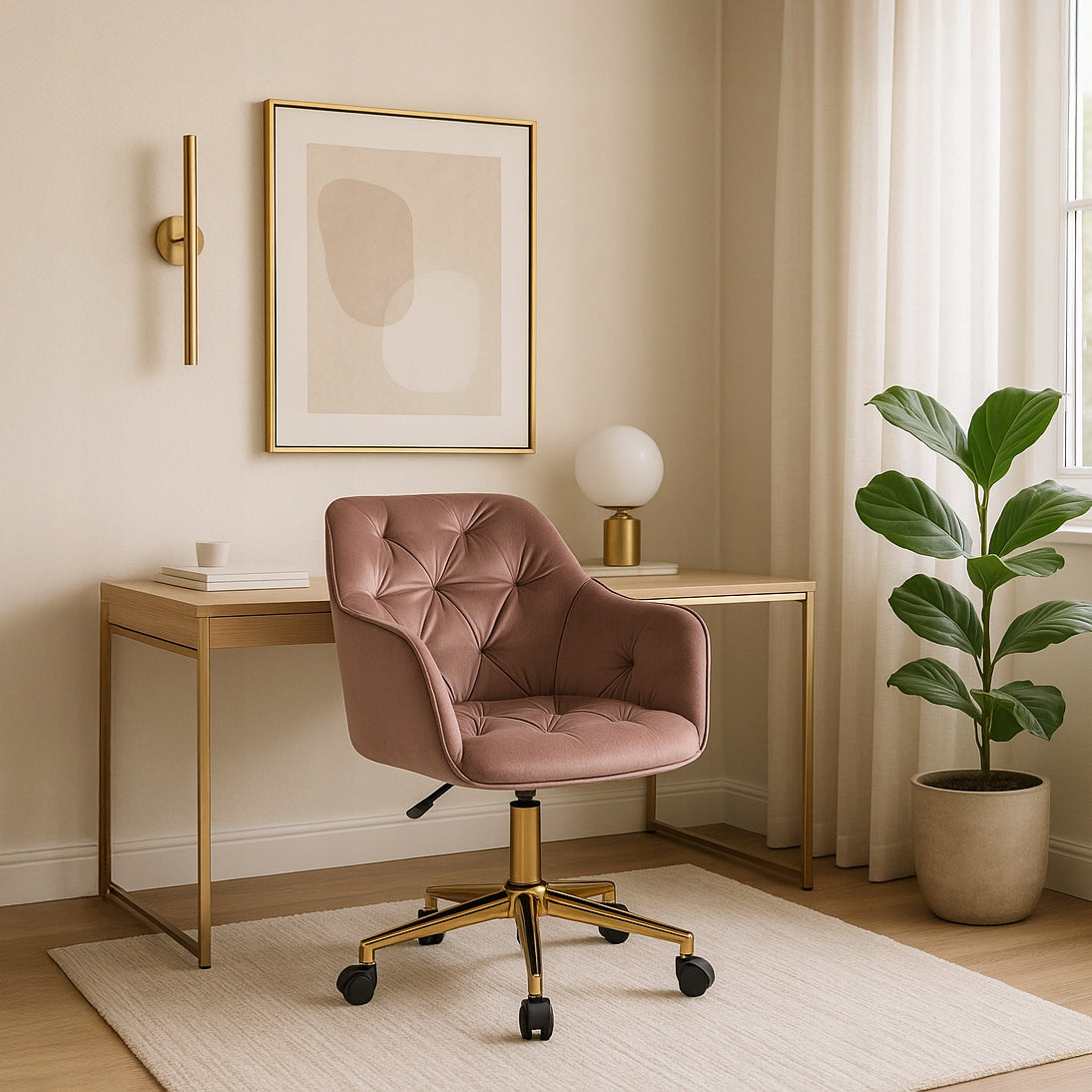 Desk Chair Swivel Velour Office Dressing Table Chair Pink KONOR Manufacturer code krzesło młodzieżowe biurowe do komputera