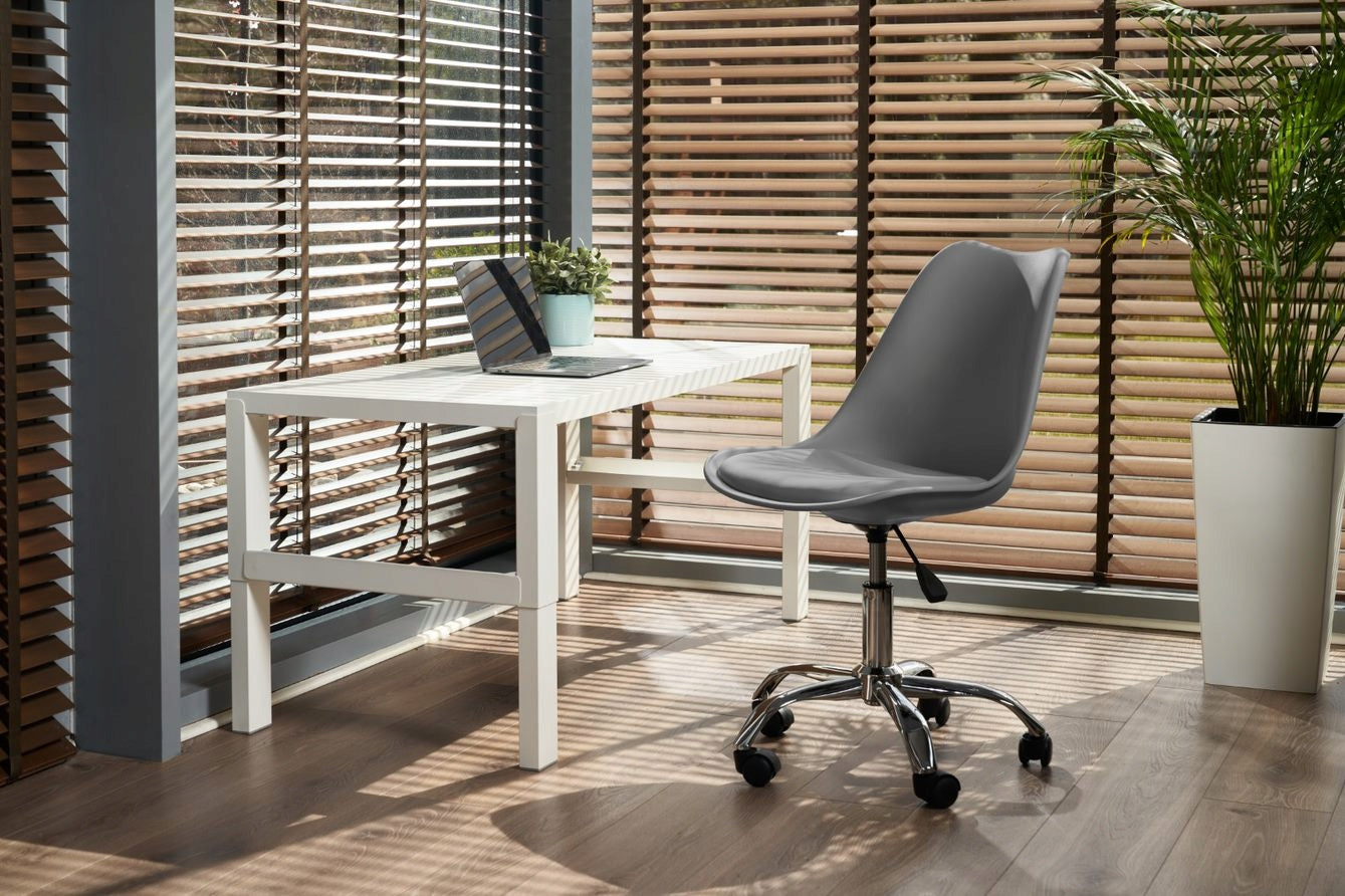 Desk Chair on Swivel Wheels WITH Desk CUSHION IGER grey JUMIhome Brand Jumi