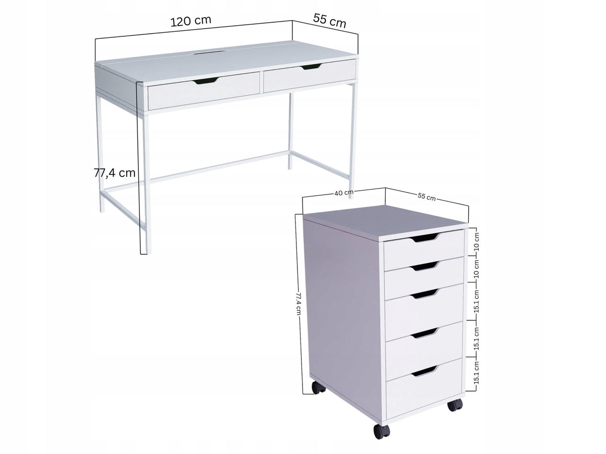 Desk - Durun Set (white) Furniture color white