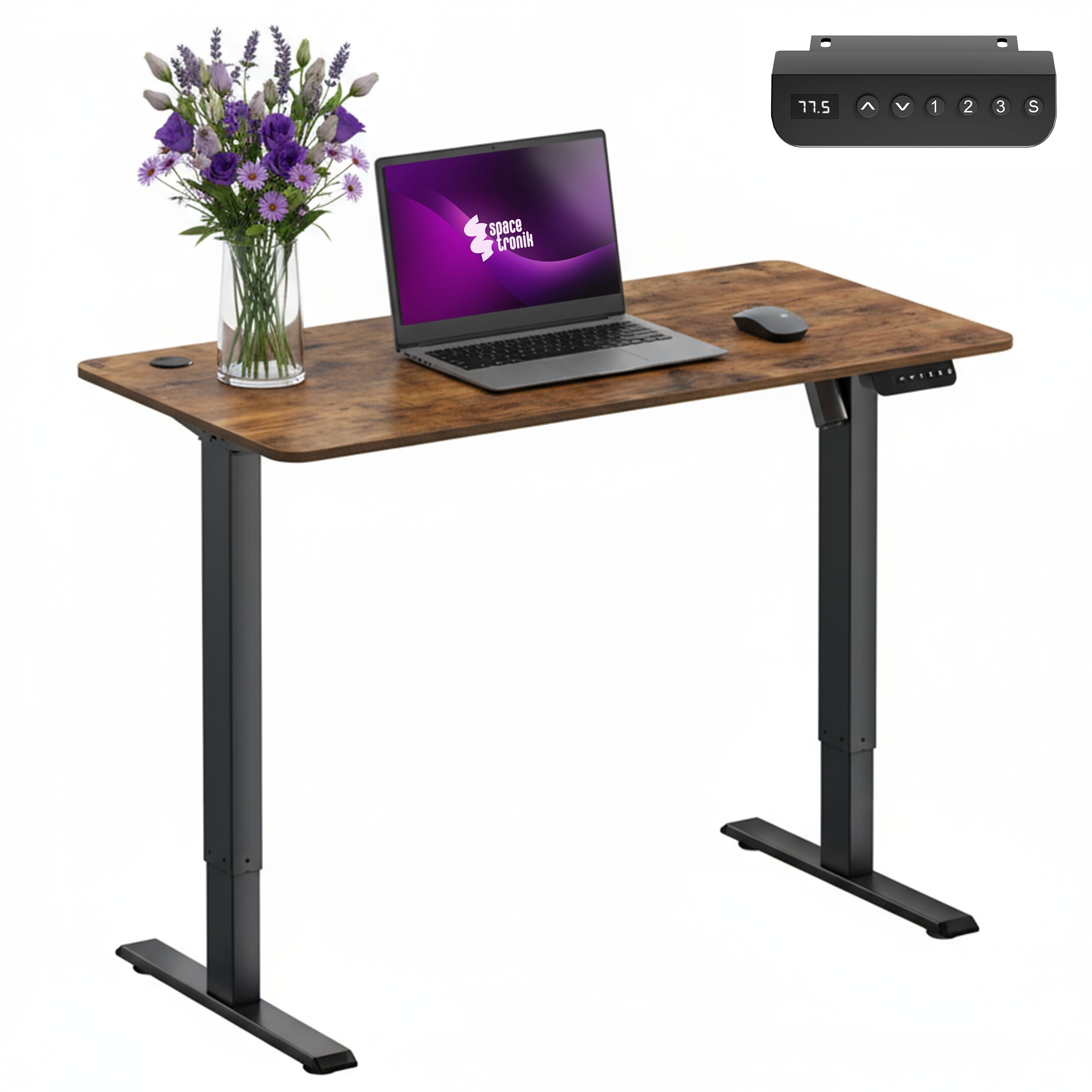 Desk Electrically Adjustable 120x60 Height Adjustment 70kg Spacetronik