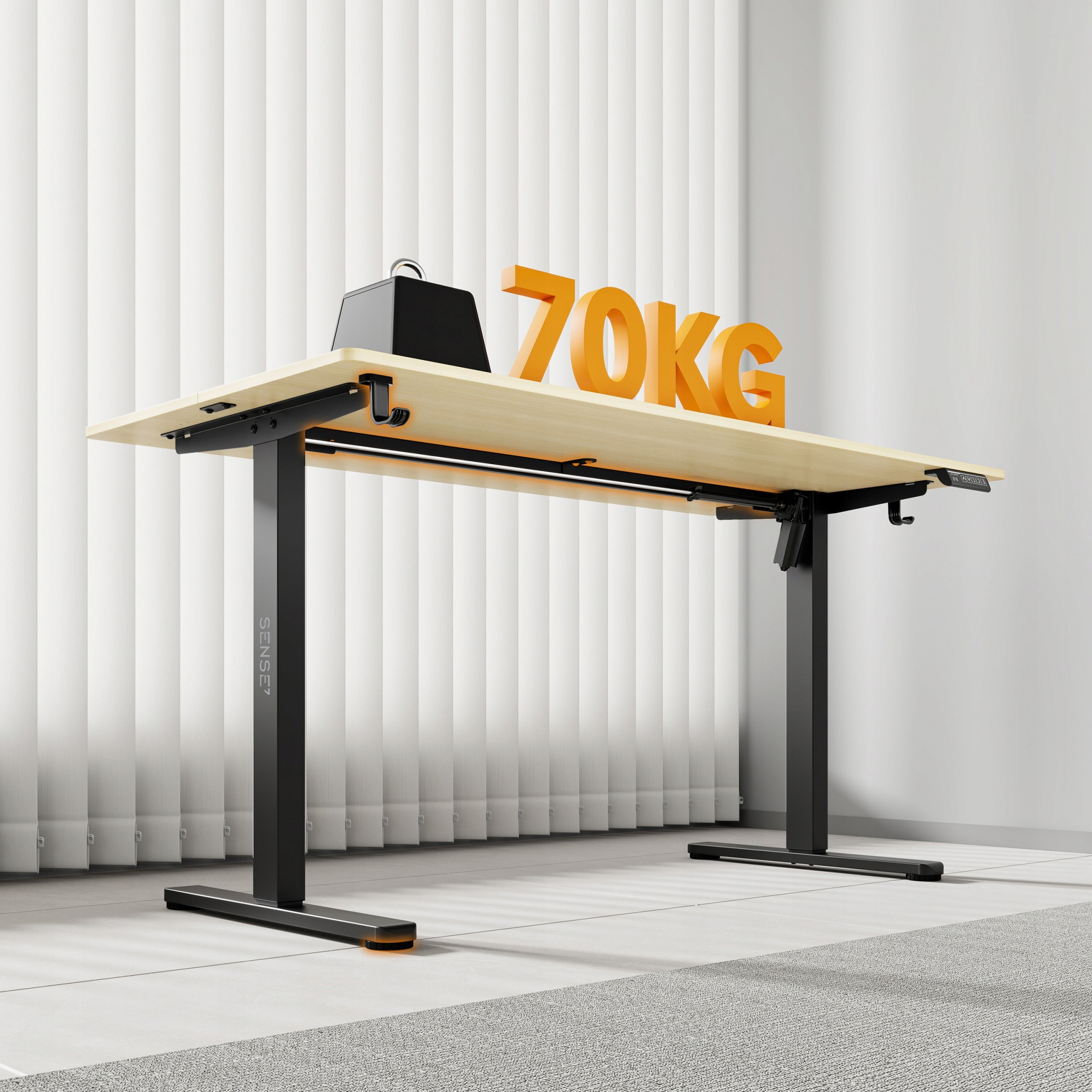 Desk Electrically Adjustable 140x70cm Height Adjustment 72-118cm SENSE7 Manufacturer code 14491000