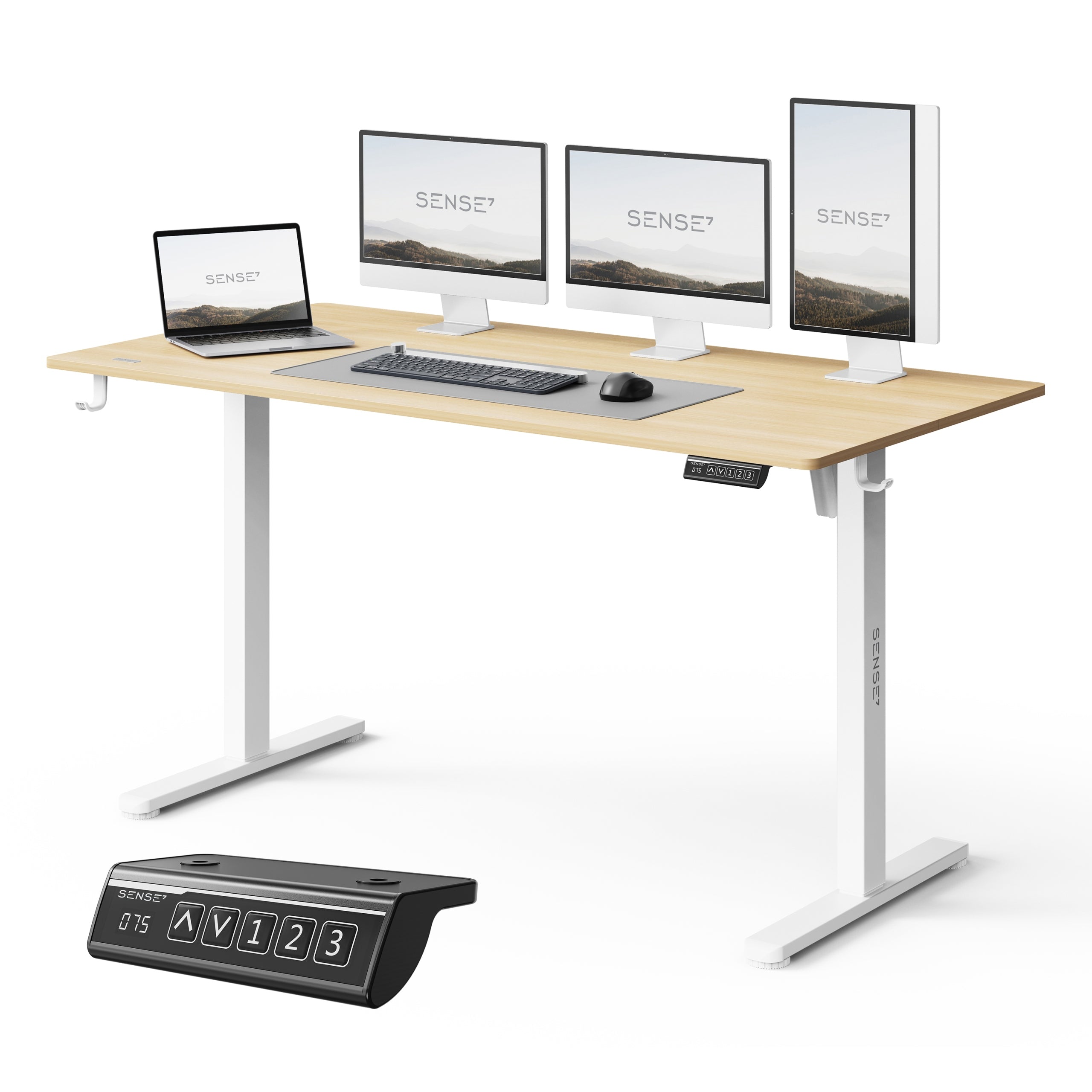 Desk Electrically Adjustable 140x70cm Height Adjustment 72-118cm SENSE7