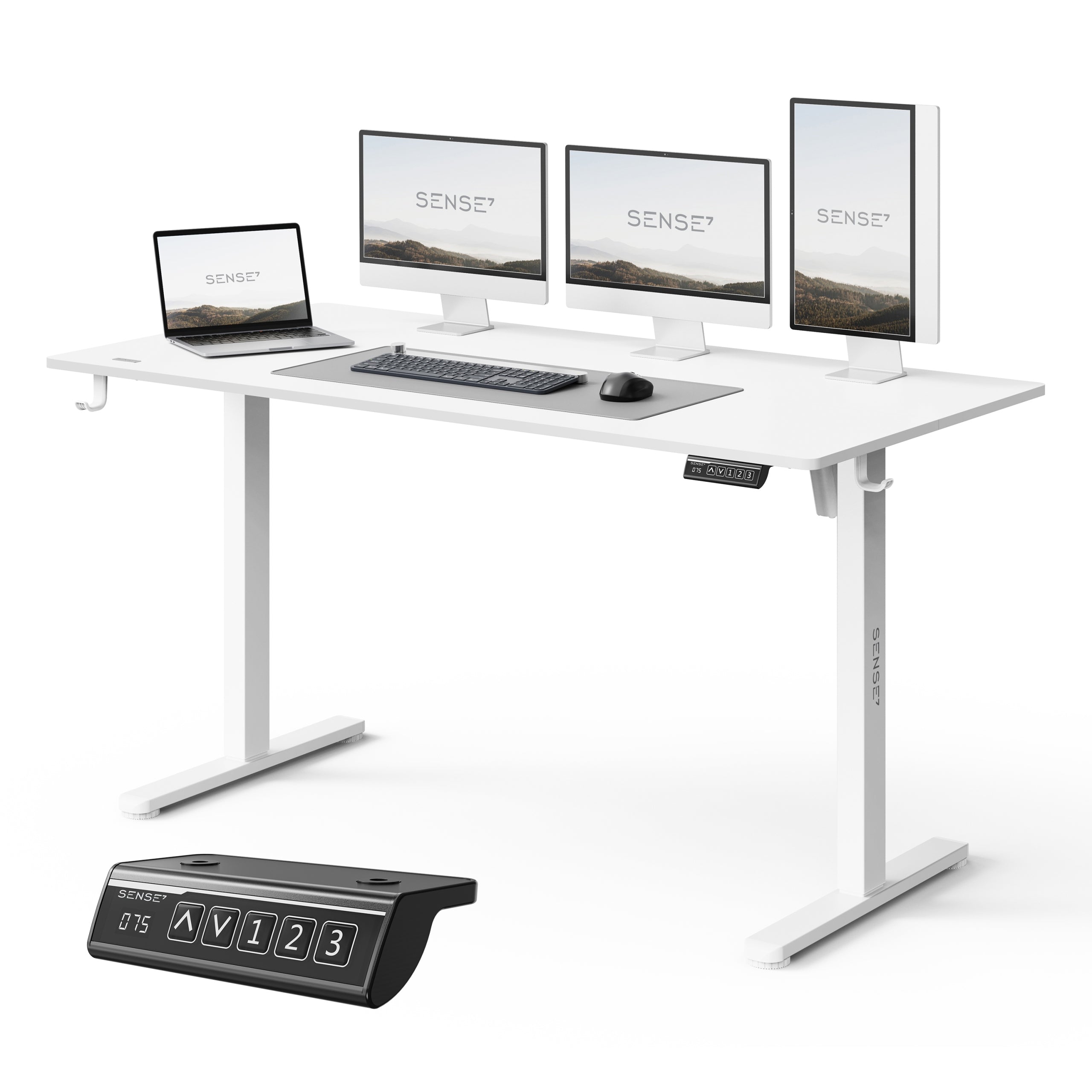 Desk Electrically Adjustable 140x70cm Height Adjustment 72-118cm SENSE7