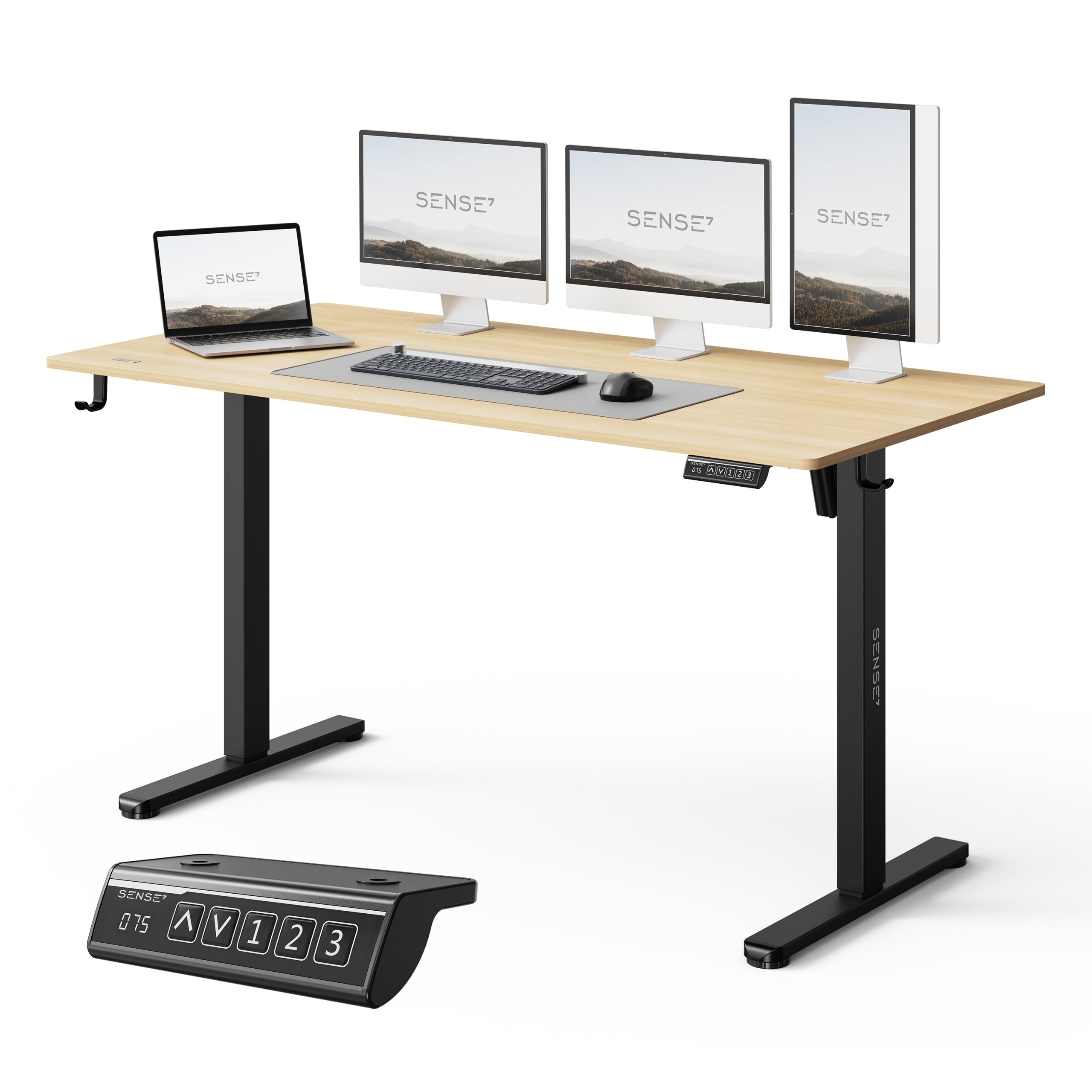 Desk Electrically Adjustable 140x70cm Height Adjustment 72-118cm SENSE7