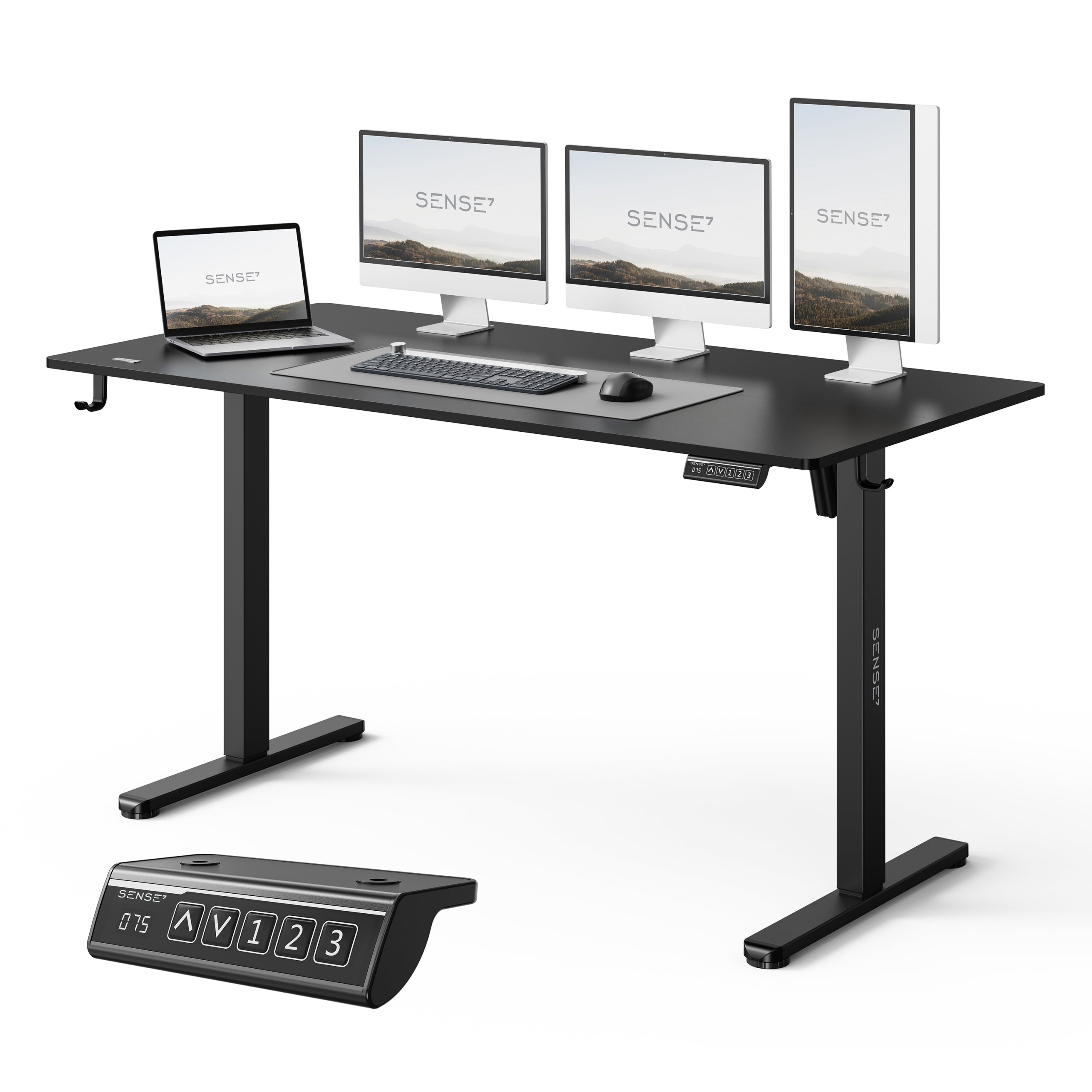 Desk Electrically Adjustable 140x70cm Height Adjustment 72-118cm SENSE7
