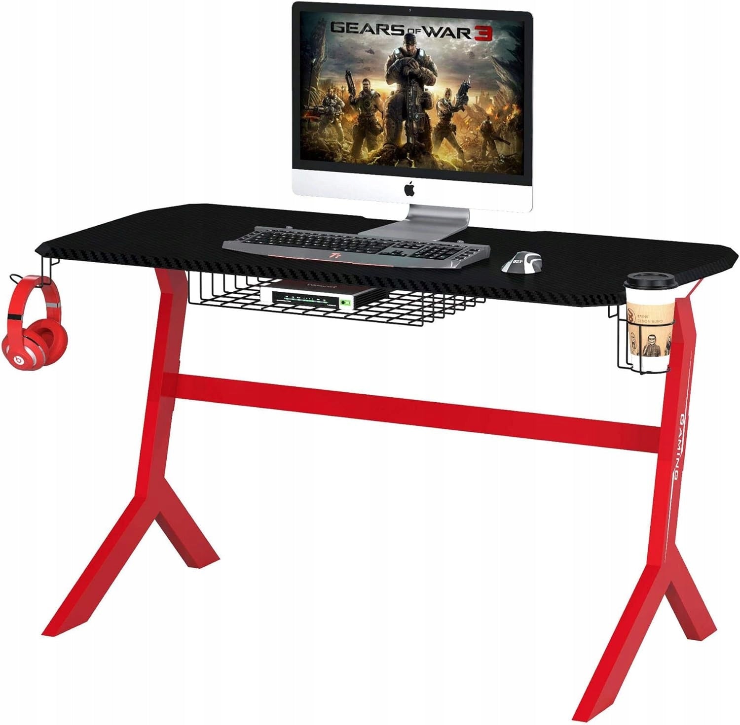 Desk Ergonomic Gaming Computer Carbon Piranha