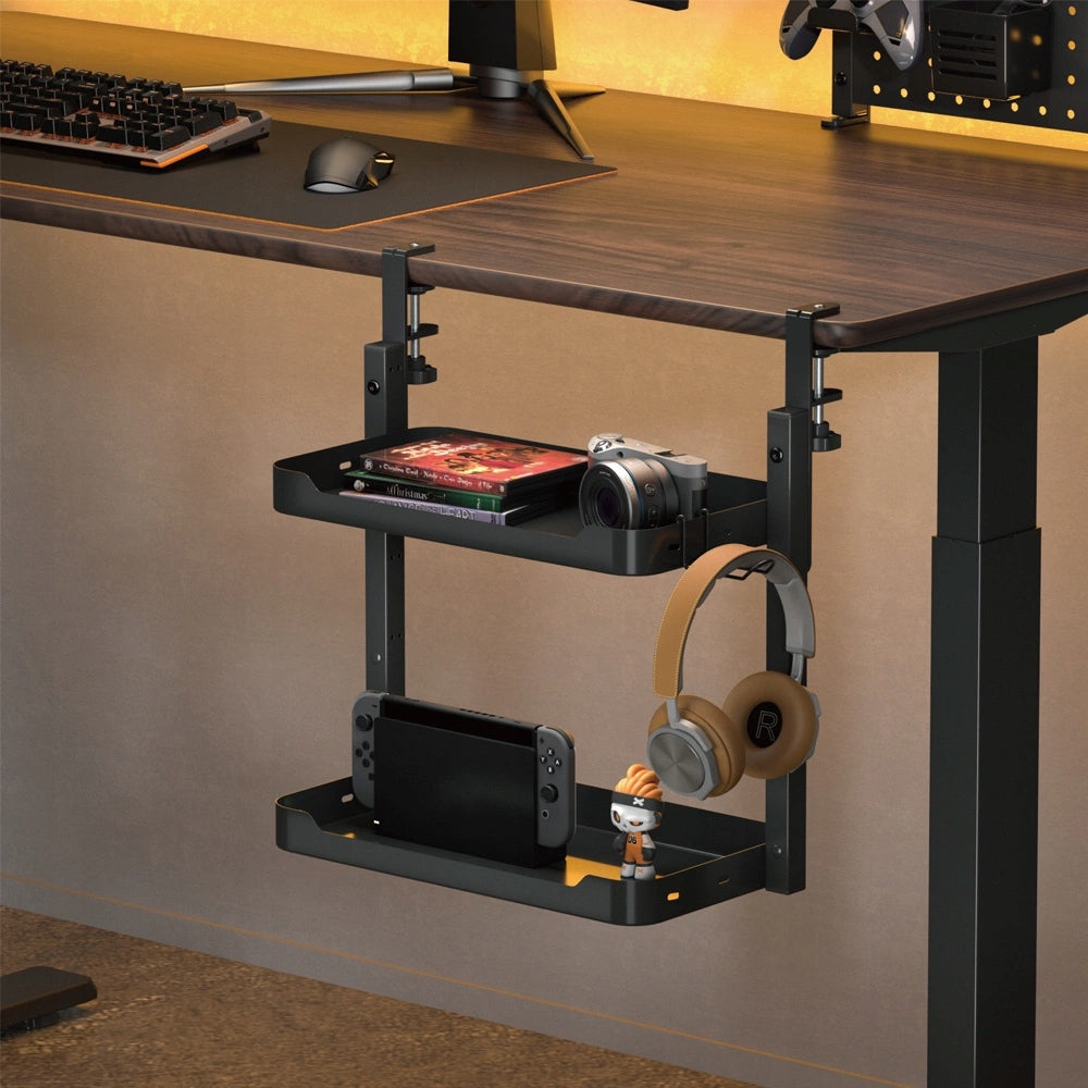 Desk Extension Shelf ADJUSTMENT Spacetronik organizer black Furniture color black