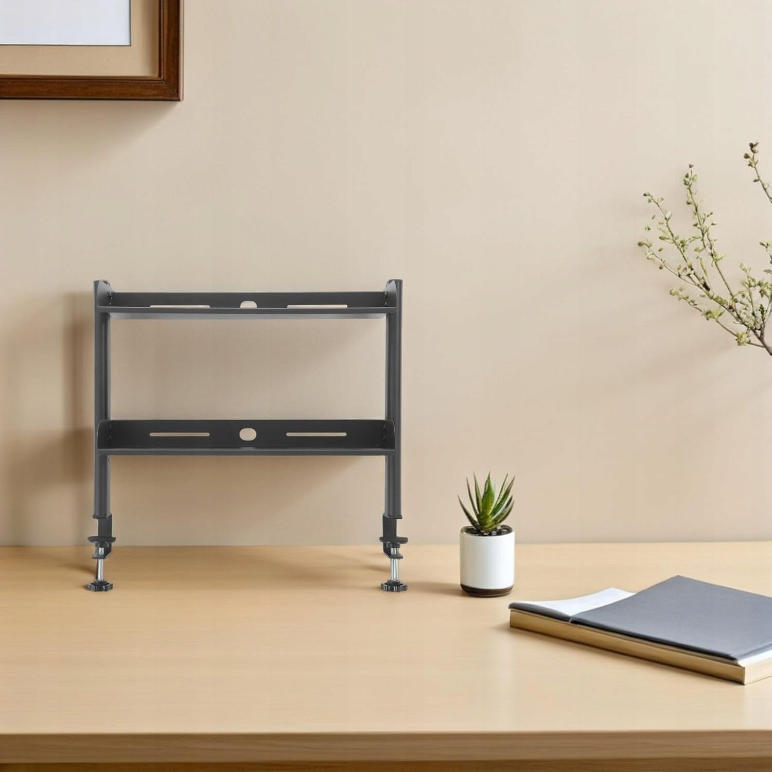 Desk Extension Shelf Adjustable Desk Holder Cables and Accessories Furniture color black