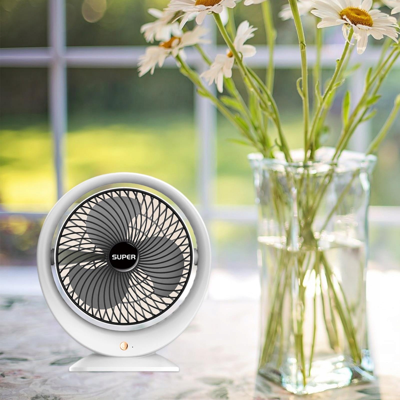 Desk Fan Personal Fan with 3 Speeds USB Black Power 0 W