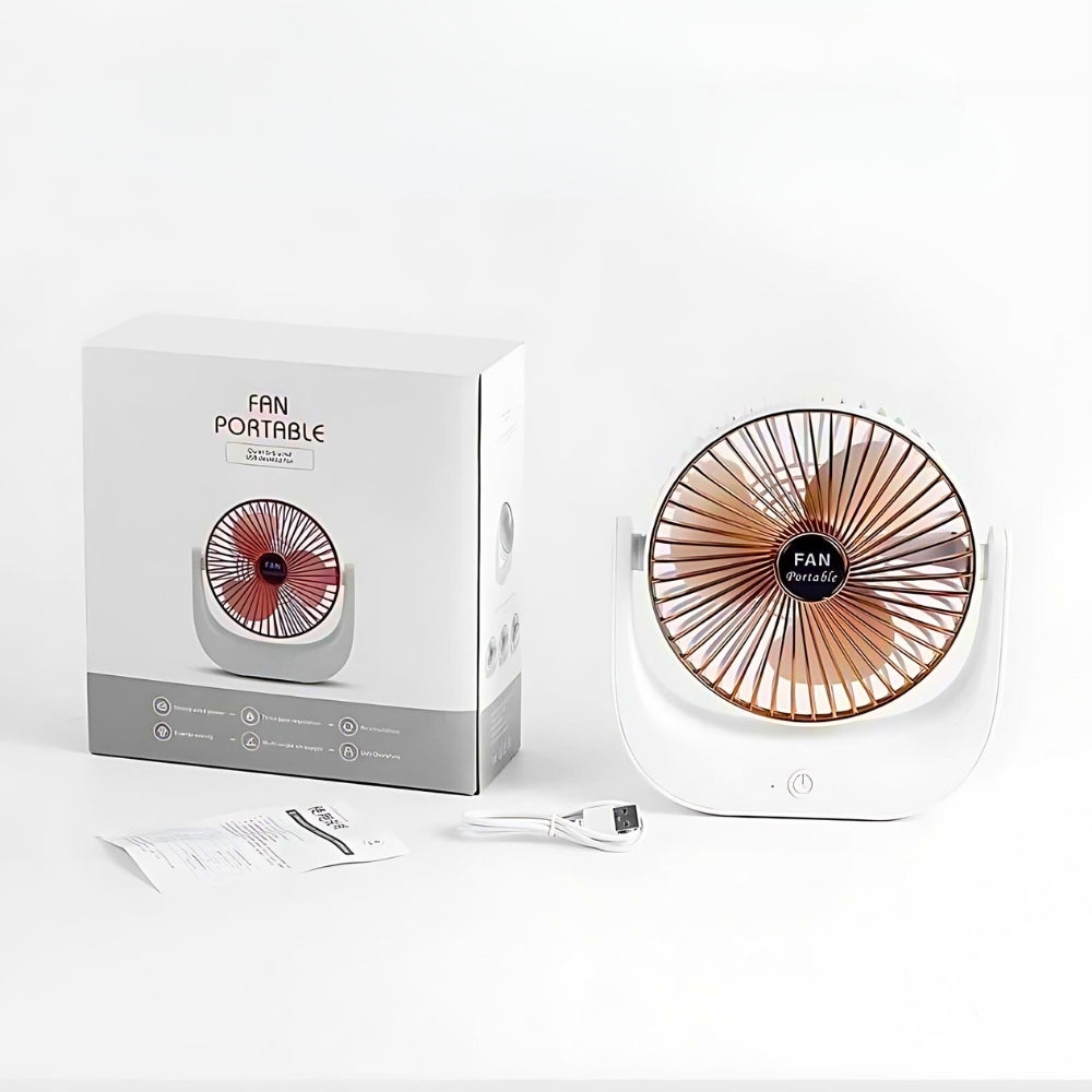 Desk Fan Standing Portable Mini Charging USB Copper Packaging status original