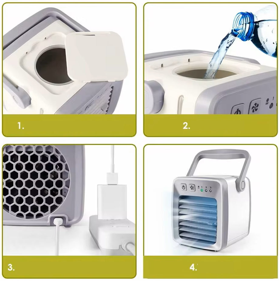 Desk Fan Standing USB Quiet Small Windmill for Desk Water Air Conditioner Brand no brand